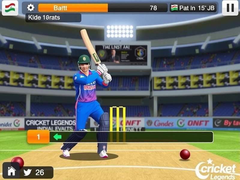 Cricket Legends Indian Battle batting interface